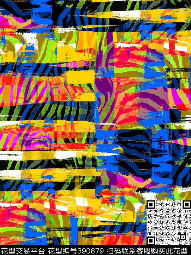 抽象动物纹线条64.5*86cm\300dpi\tiff数码印花华亿平台下载（图片编号: 390679） - 瓦栏（Walan）