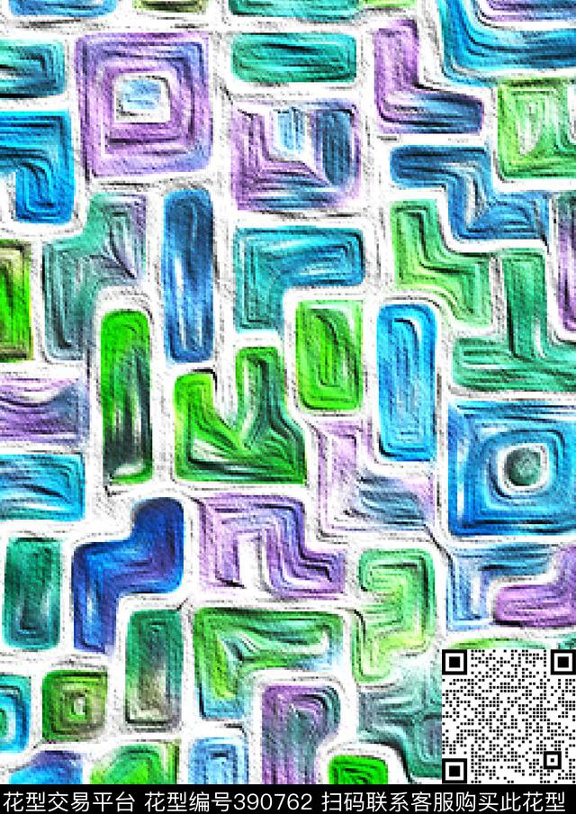 几何几何油画数码印花华亿平台下载（图片编号: 390762） - 瓦栏（Walan）