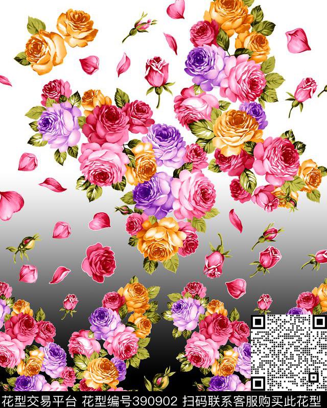 时尚花卉80*100cm\300dpi\tiff数码印花华亿平台下载（图片编号: 390902） - 瓦栏（Walan）