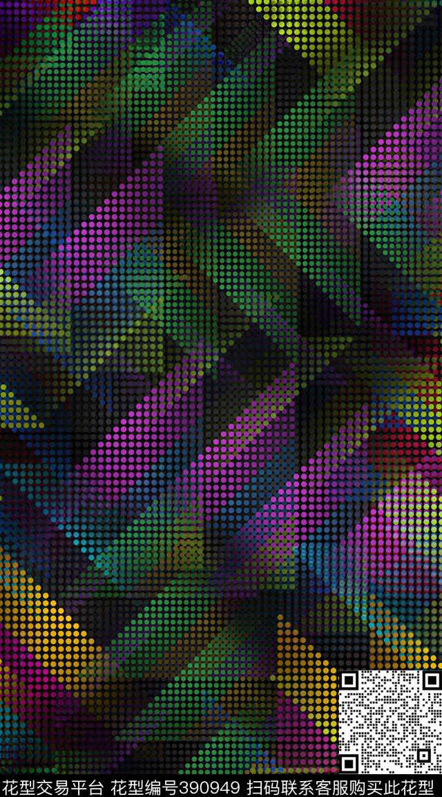 炫彩抽象服装数码印花华亿平台下载（图片编号: 390949） - 瓦栏（Walan）