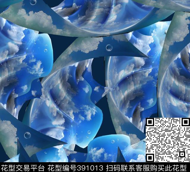 潮流复古云数码印花华亿平台下载（图片编号: 391013） - 瓦栏（Walan）