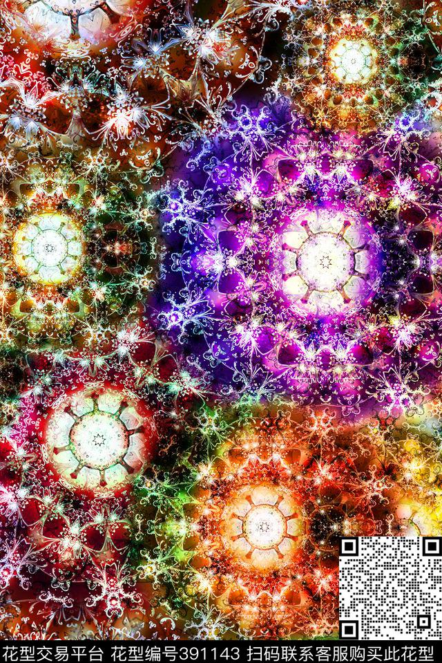 炫彩多彩欧式花纹数码印花华亿平台下载（图片编号: 391143） - 瓦栏（Walan）