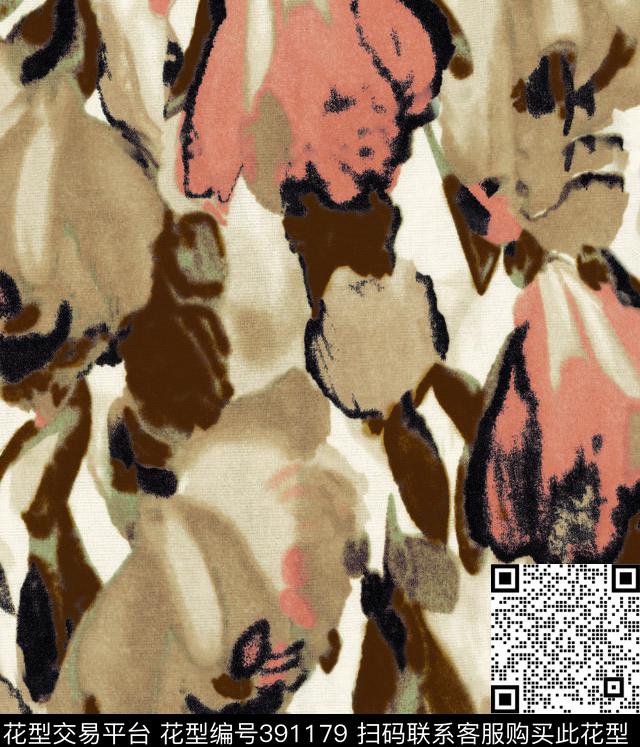抽象花朵冬装针织布匹匹数码印花华亿平台下载（图片编号: 391179） - 瓦栏（Walan）