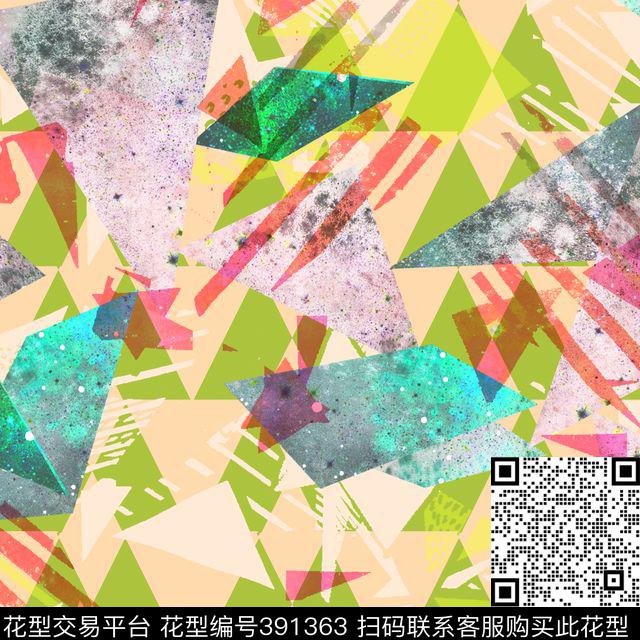 几何简约斑点数码印花华亿平台下载（图片编号: 391363） - 瓦栏（Walan）