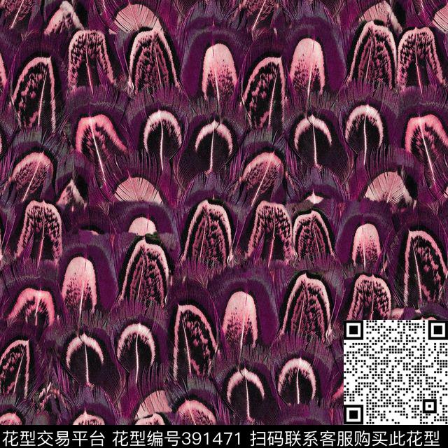 现代羽毛、高贵紫数码印花华亿平台下载（图片编号: 391471） - 瓦栏（Walan）