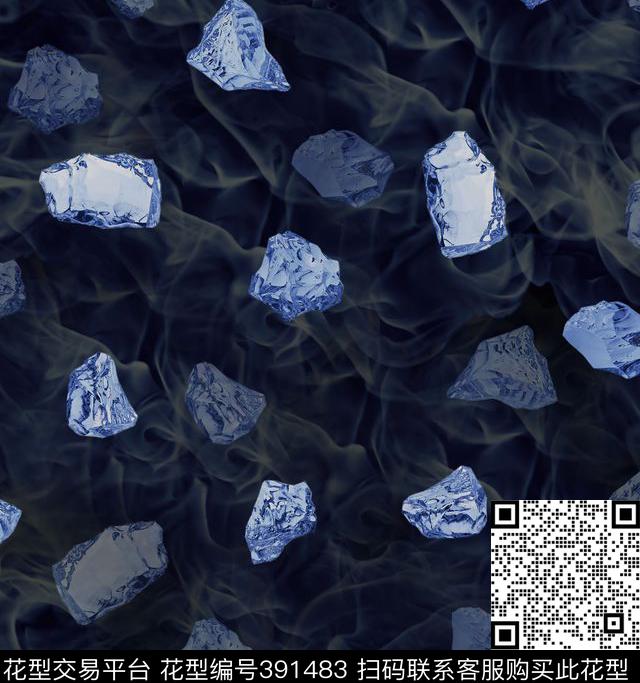 冰块潮流复古数码印花华亿平台下载（图片编号: 391483） - 瓦栏（Walan）