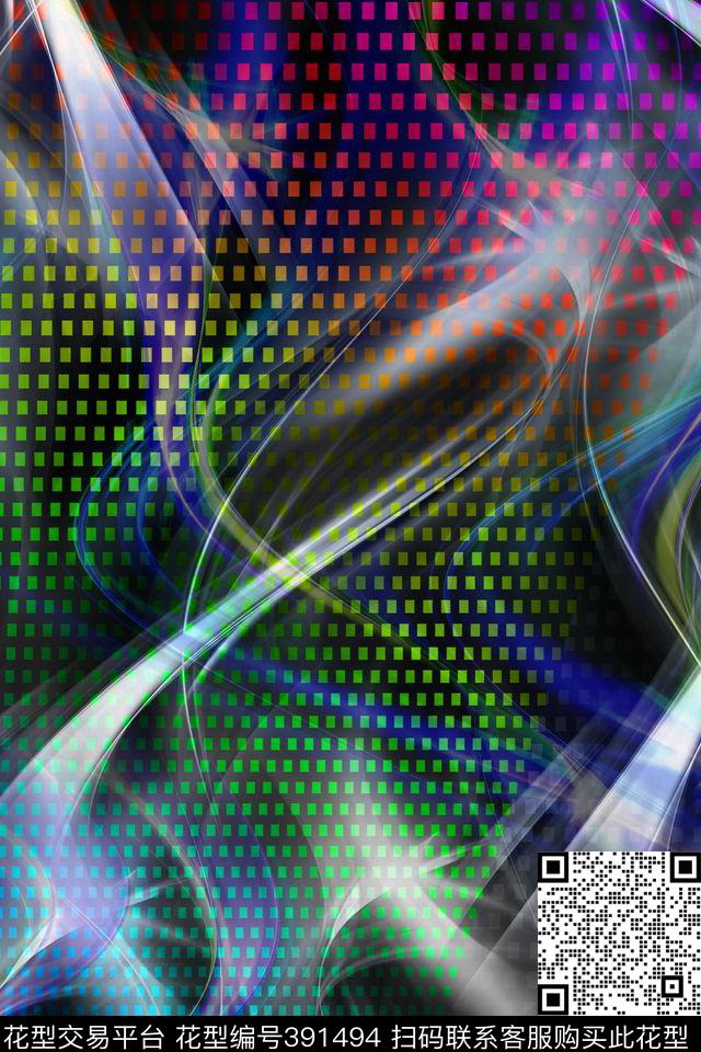 抽象抽象、几何数码印花华亿平台下载（图片编号: 391494） - 瓦栏（Walan）