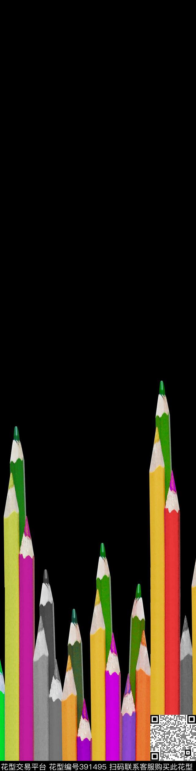 七彩彩色铅笔定位华亿平台数码印花华亿平台下载（图片编号: 391495） - 瓦栏（Walan）