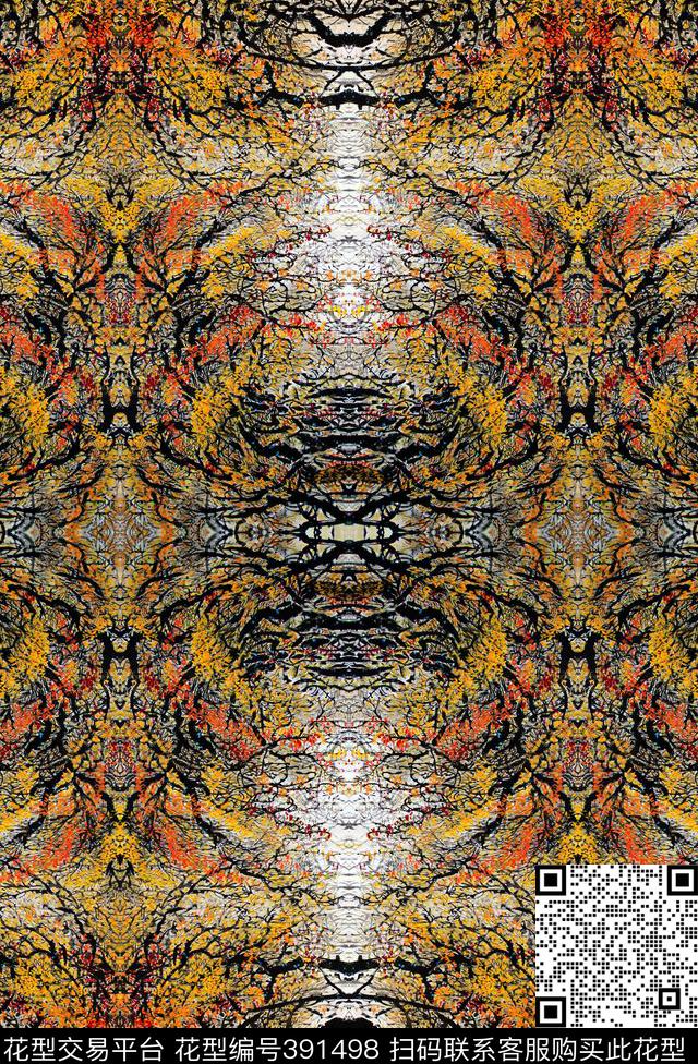 水彩树乱纹纹理华亿平台数码印花华亿平台下载（图片编号: 391498） - 瓦栏（Walan）