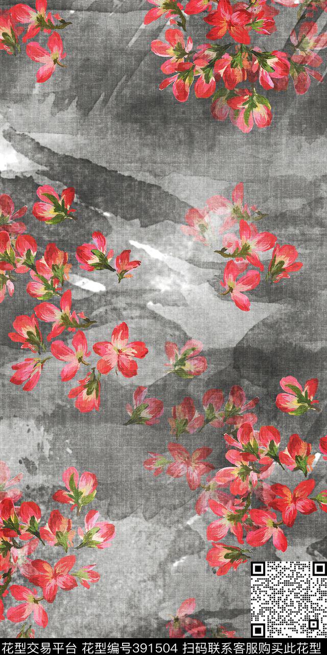 休闲风花卉亚洲风格数码印花华亿平台下载（图片编号: 391504） - 瓦栏（Walan）