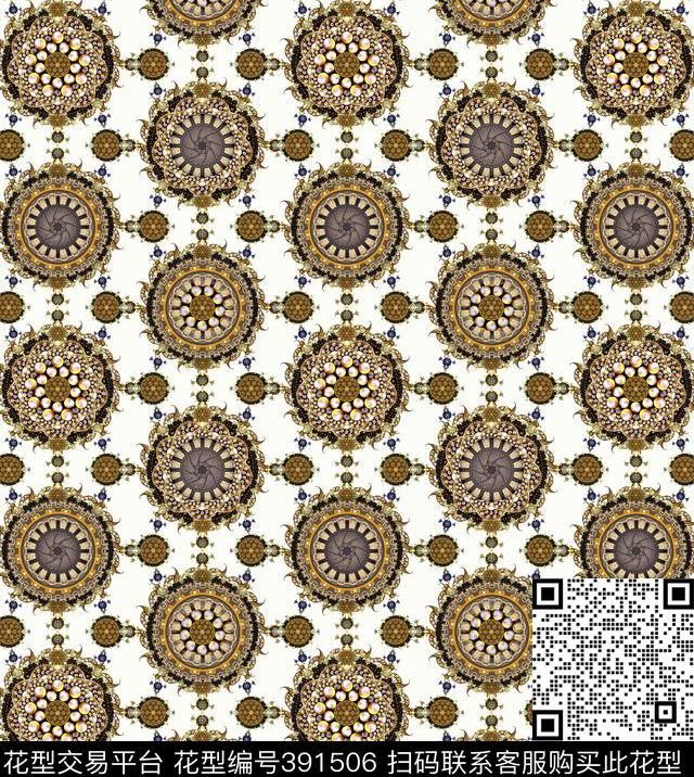 传统花民族数码印花华亿平台下载（图片编号: 391506） - 瓦栏（Walan）