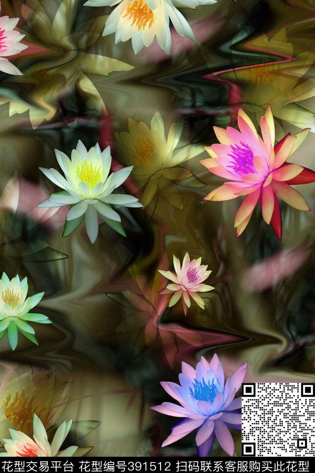 复古花卉流行时尚民族风格数码印花华亿平台下载（图片编号: 391512） - 瓦栏（Walan）