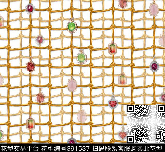 珠宝宝石珠宝绳子数码印花华亿平台下载（图片编号: 391537） - 瓦栏（Walan）