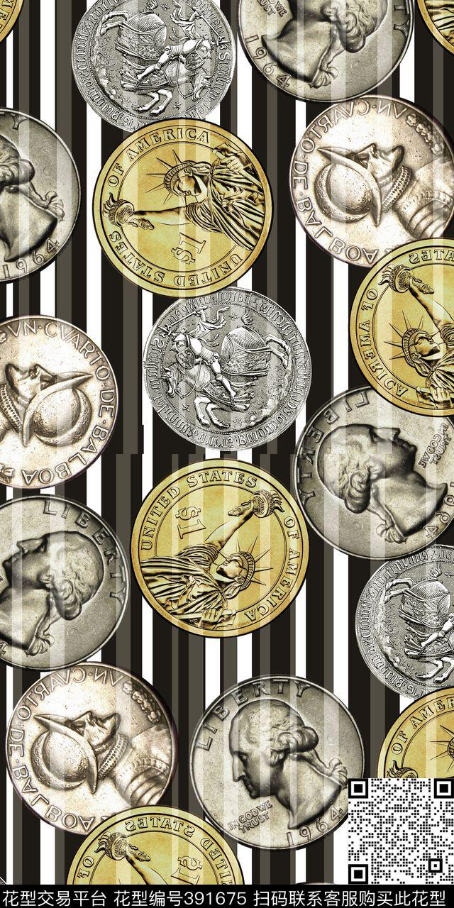 时尚气质古币数码印花华亿平台下载（图片编号: 391675） - 瓦栏（Walan）