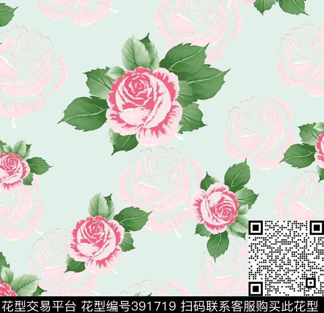 花卉立体花卉写意水彩花卉传统印花华亿平台下载（图片编号: 391719） - 瓦栏（Walan）