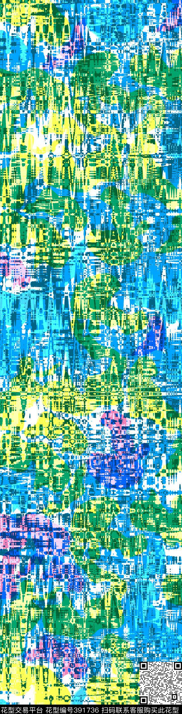 夏日风情抽象传统印花华亿平台下载（图片编号: 391736） - 瓦栏（Walan）