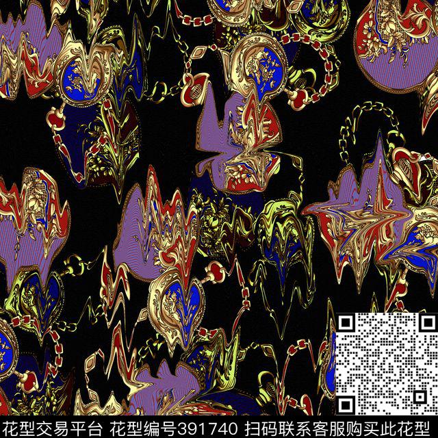 时尚抽象男装数码印花华亿平台下载（图片编号: 391740） - 瓦栏（Walan）