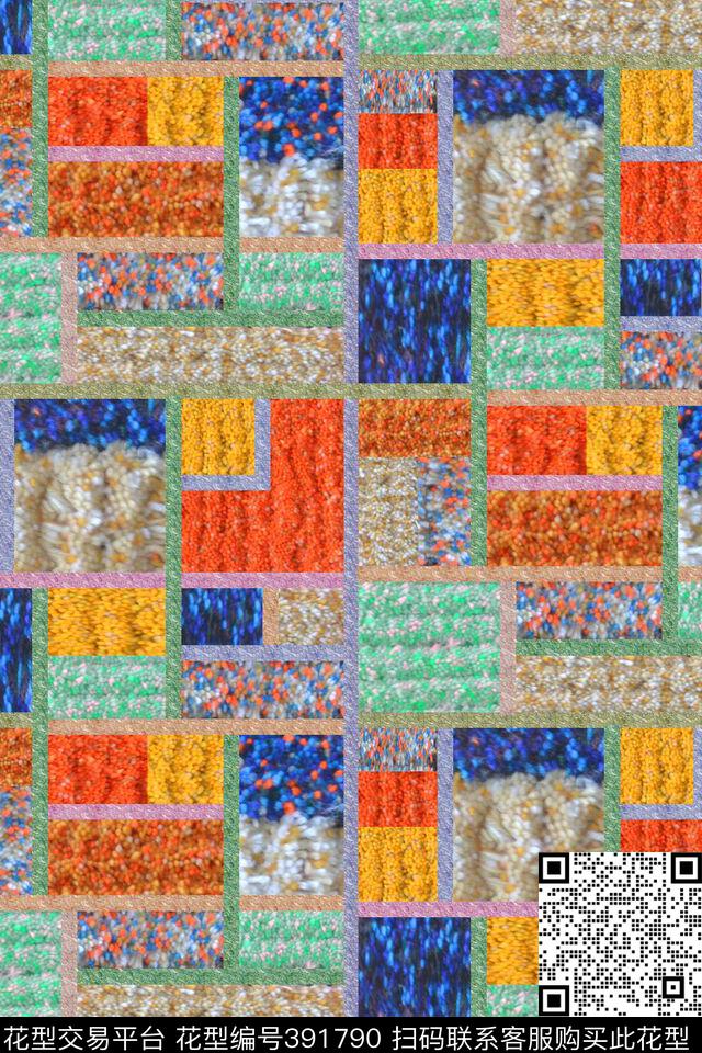 几何针织提花数码印花华亿平台下载（图片编号: 391790） - 瓦栏（Walan）