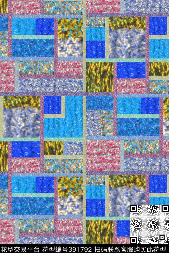 几何针织提花数码印花华亿平台下载（图片编号: 391792） - 瓦栏（Walan）
