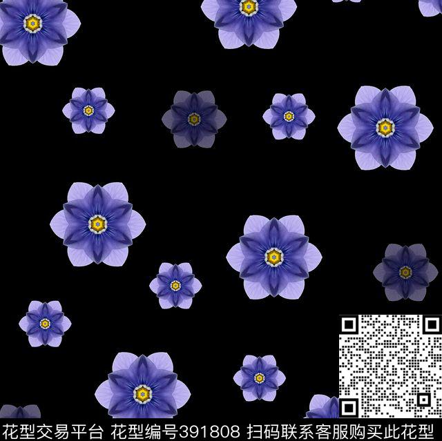 潮流复古花朵传统印花华亿平台下载（图片编号: 391808） - 瓦栏（Walan）