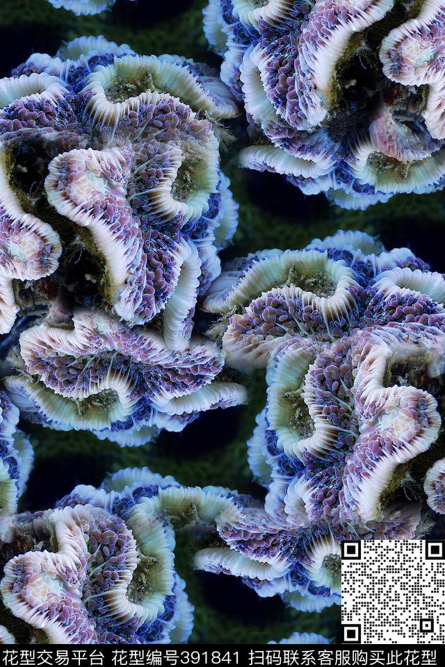 深海夜光抽象生物数码印花华亿平台下载（图片编号: 391841） - 瓦栏（Walan）