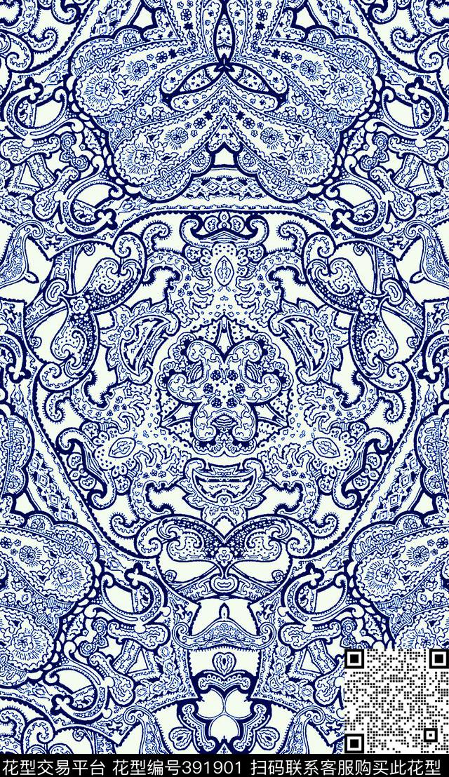 腰果花佩斯利女装传统印花华亿平台下载（图片编号: 391901） - 瓦栏（Walan）
