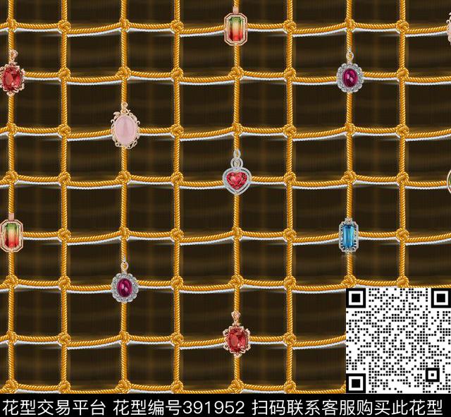 复古珠宝绳子珠宝宝石数码印花华亿平台下载（图片编号: 391952） - 瓦栏（Walan）