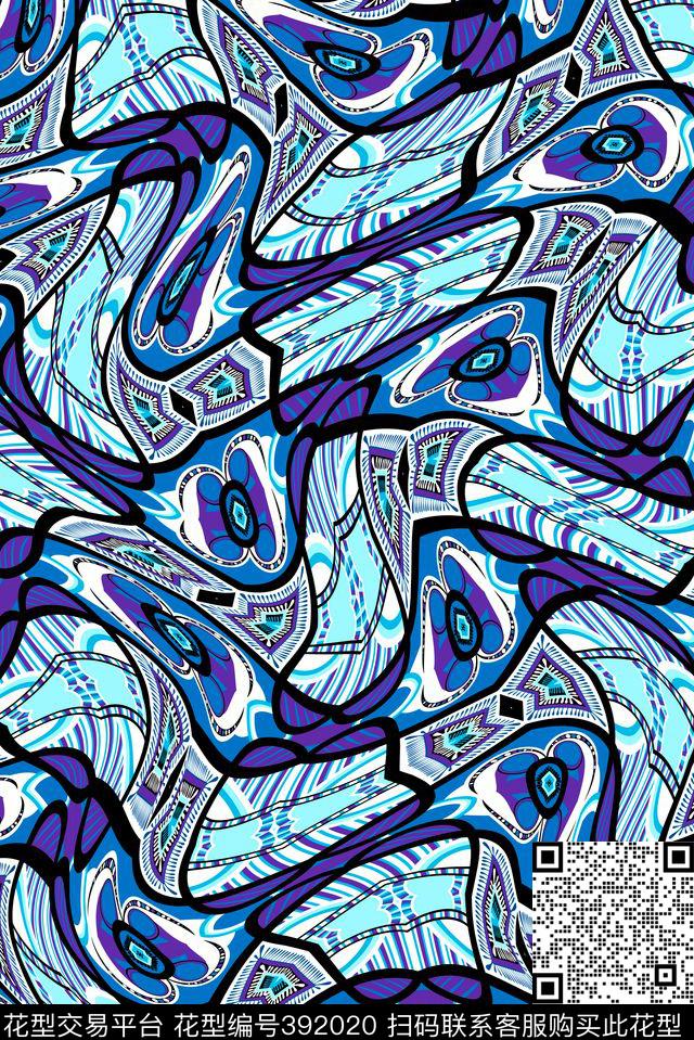 抽象民族几何传统印花华亿平台下载（图片编号: 392020） - 瓦栏（Walan）