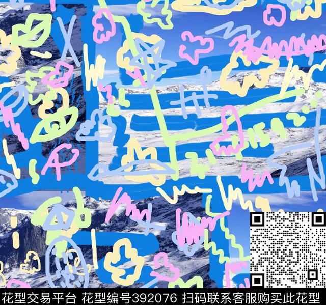 潮流风景复古数码印花华亿平台下载（图片编号: 392076） - 瓦栏（Walan）