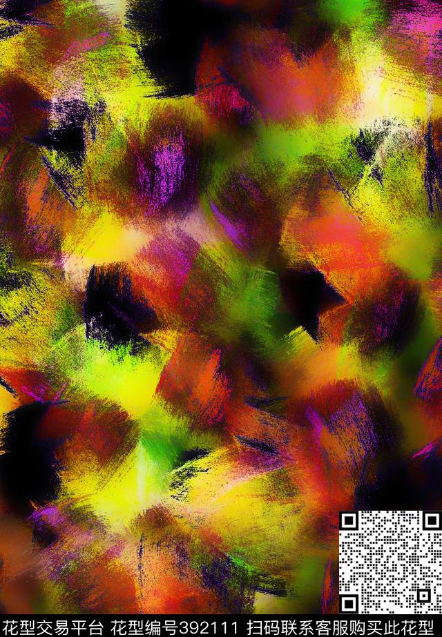 笔刷多彩纹理数码印花华亿平台下载（图片编号: 392111） - 瓦栏（Walan）