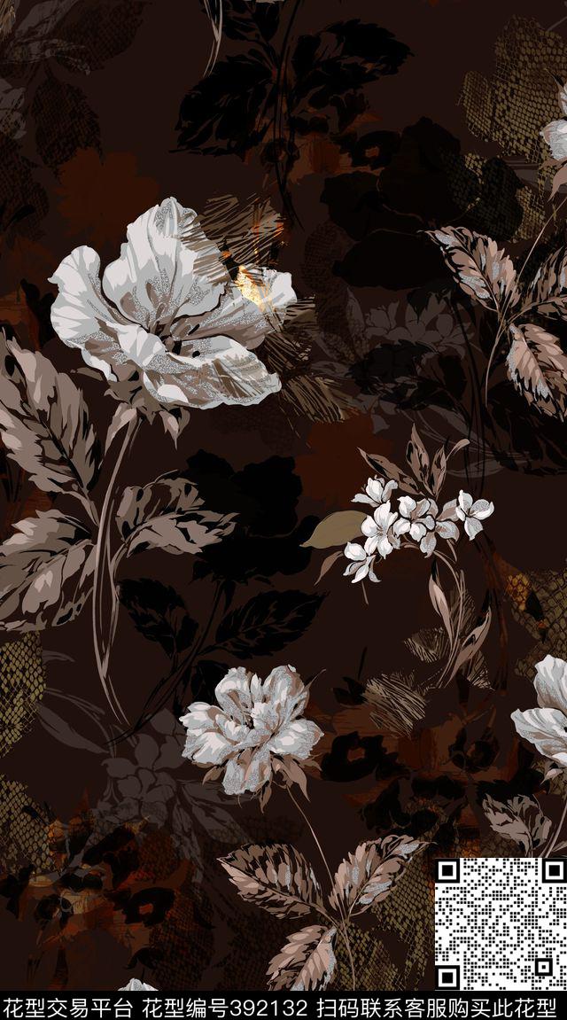 服装复古花卉传统印花华亿平台下载（图片编号: 392132） - 瓦栏（Walan）