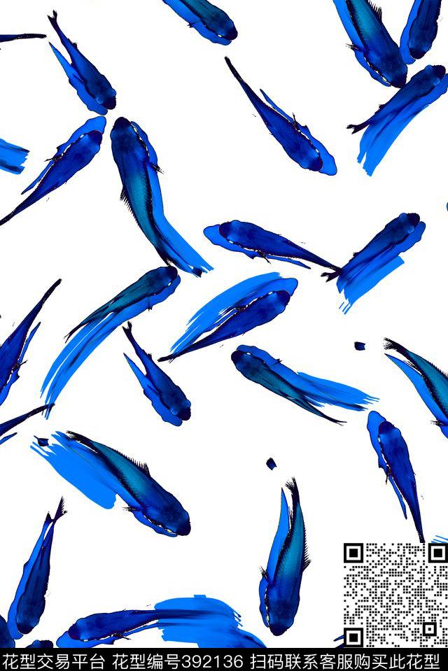 大牌男装女装鱼流行时尚花等数码印花华亿平台下载（图片编号: 392136） - 瓦栏（Walan）