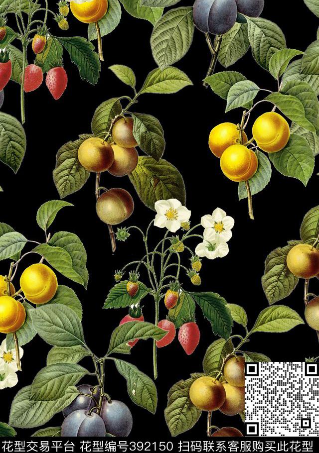 手绘花卉手绘水果数码印花华亿平台下载（图片编号: 392150） - 瓦栏（Walan）