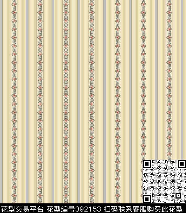 条纹图案写意传统印花华亿平台下载（图片编号: 392153） - 瓦栏（Walan）