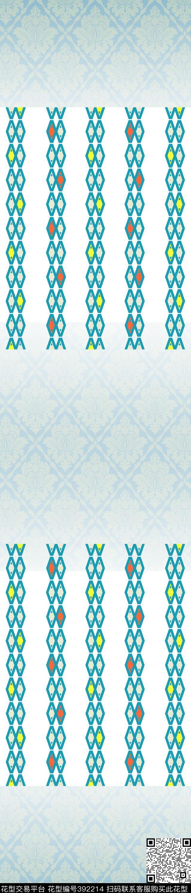 定位风格几何菱形传统印花华亿平台下载（图片编号: 392214） - 瓦栏（Walan）