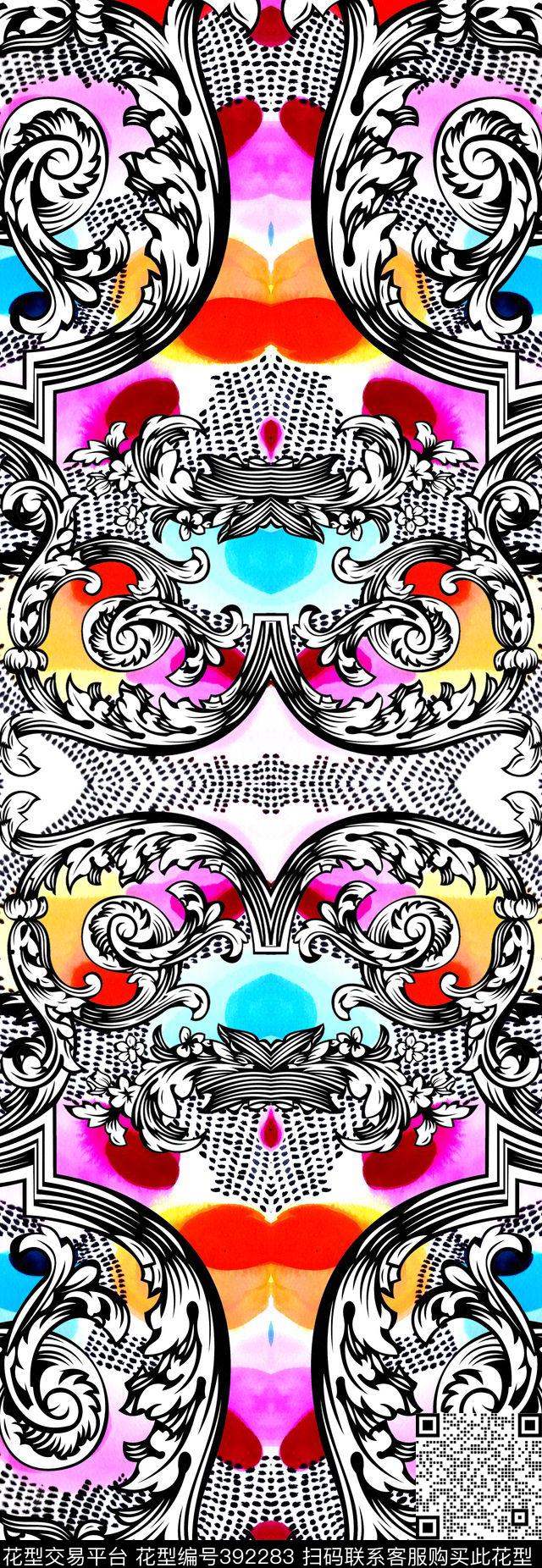 手绘豹纹点纹数码印花华亿平台下载（图片编号: 392283） - 瓦栏（Walan）