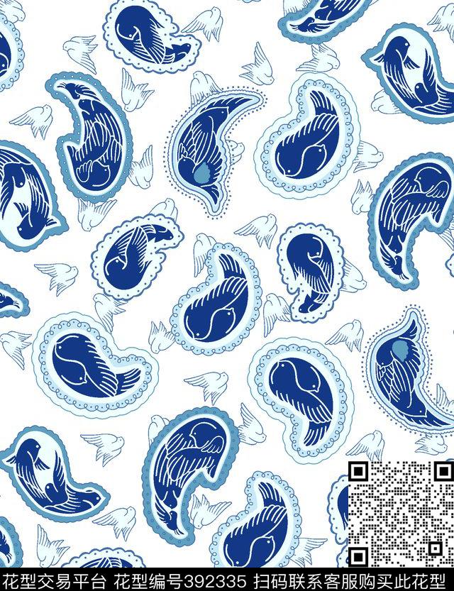 动物纹鸽子传统印花华亿平台下载（图片编号: 392335） - 瓦栏（Walan）