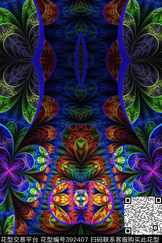 3D定位花羽毛数码印花华亿平台下载（图片编号: 392407） - 瓦栏（Walan）