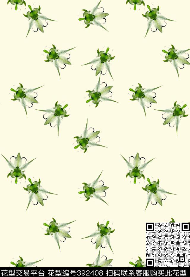 休闲叶子抽象数码印花华亿平台下载（图片编号: 392408） - 瓦栏（Walan）