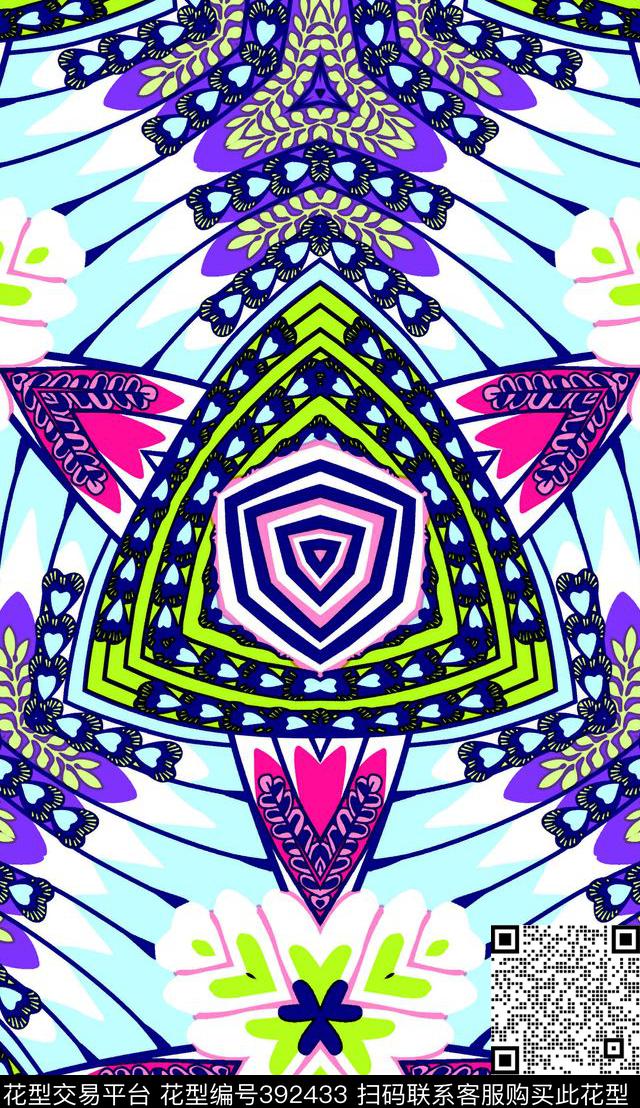 几何花边女装传统印花华亿平台下载（图片编号: 392433） - 瓦栏（Walan）