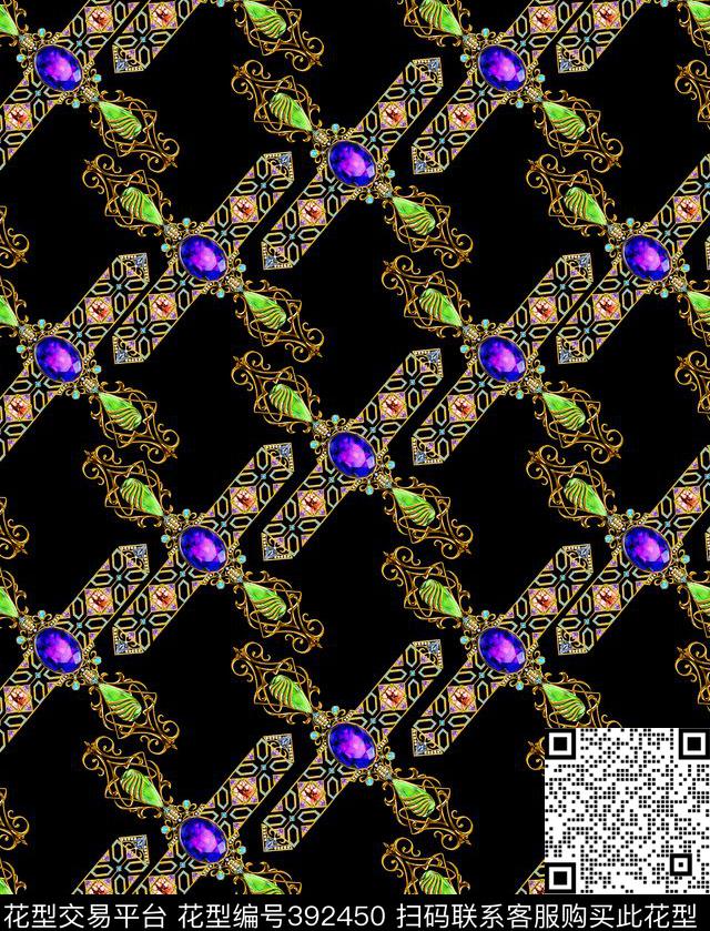 欧式珠宝宝石数码印花华亿平台下载（图片编号: 392450） - 瓦栏（Walan）