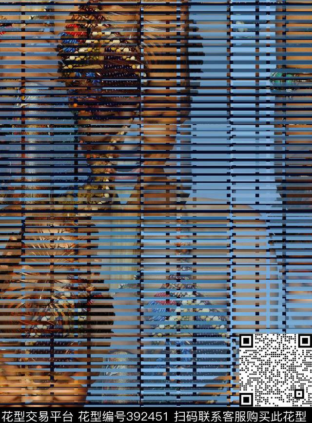 潮流复古抽象数码印花华亿平台下载（图片编号: 392451） - 瓦栏（Walan）