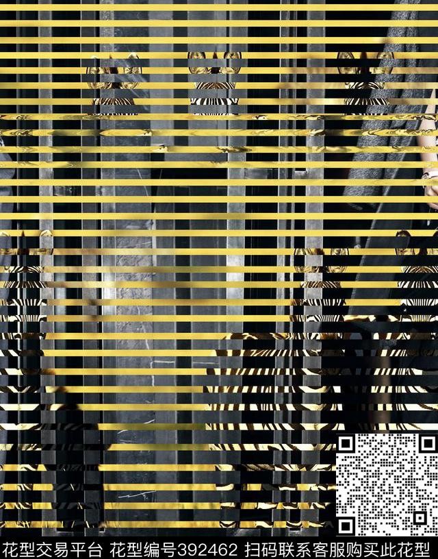 潮流抽象复古数码印花华亿平台下载（图片编号: 392462） - 瓦栏（Walan）