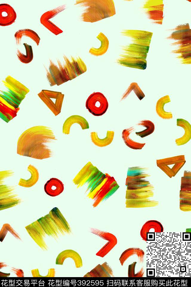 手绘水彩水墨数码印花华亿平台下载（图片编号: 392595） - 瓦栏（Walan）