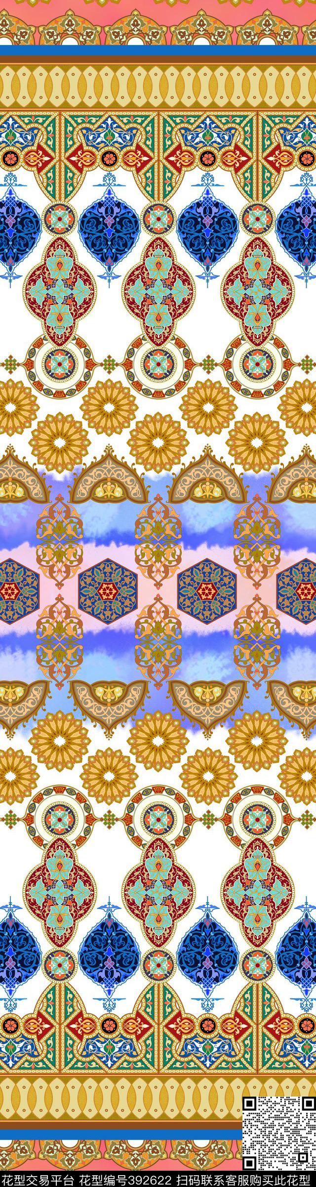 定位民族风欧式花纹传统印花华亿平台下载（图片编号: 392622） - 瓦栏（Walan）