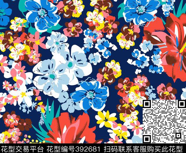 抽象小碎花传统印花华亿平台下载（图片编号: 392681） - 瓦栏（Walan）