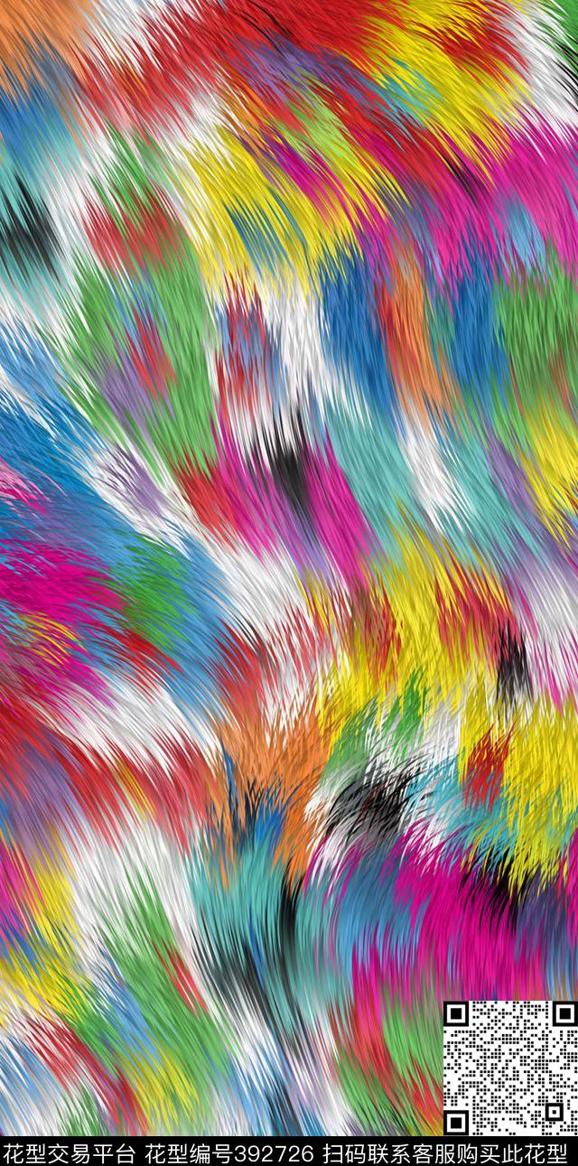 色彩豹纹皮草数码印花华亿平台下载（图片编号: 392726） - 瓦栏（Walan）