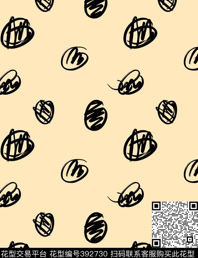 手绘圆点几何传统印花华亿平台下载（图片编号: 392730） - 瓦栏（Walan）