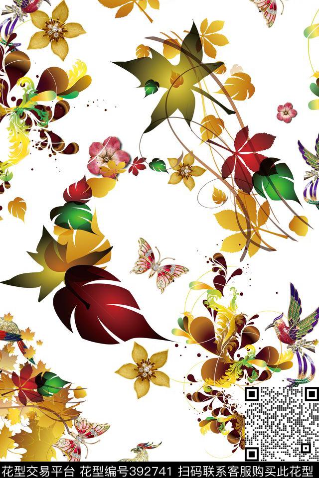 中国风复古古典中国风数码印花华亿平台下载（图片编号: 392741） - 瓦栏（Walan）