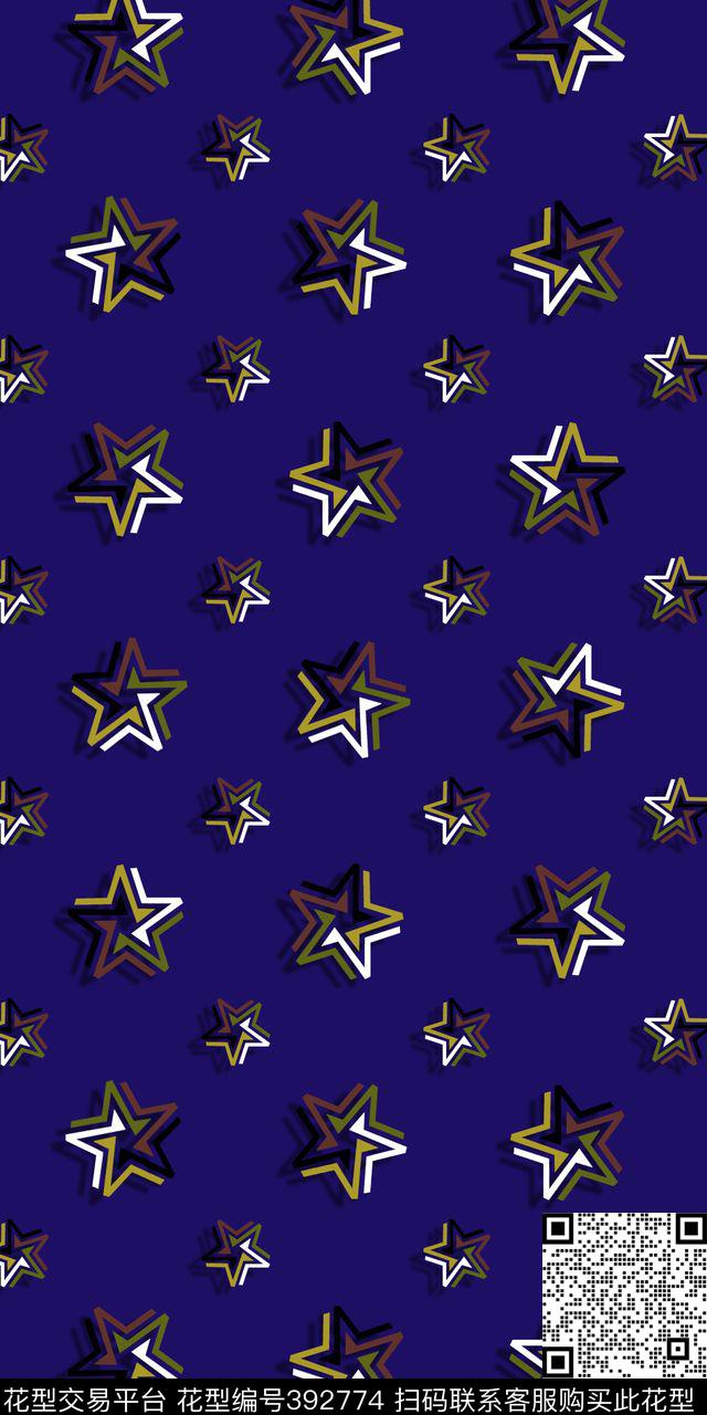 潮流复古抽象数码印花华亿平台下载（图片编号: 392774） - 瓦栏（Walan）